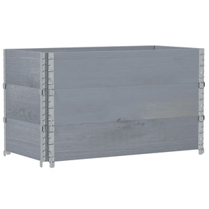 Paretali per Pallet 3pz Grigi 100x50cm Legno Massello di Pino 3295372