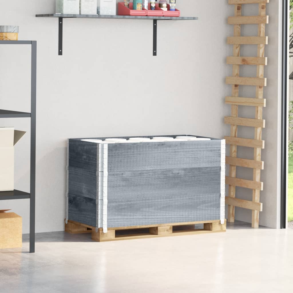 Paretali per Pallet 3pz Grigi 100x50cm Legno Massello di Pino 3295372