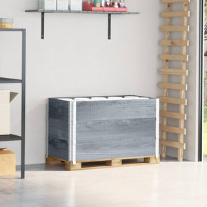 Paretali per Pallet 3pz Grigi 100x50cm Legno Massello di Pino 3295372