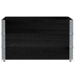 Paretali per Pallet 3 pz Neri 100x100cm Legno Massello di Pino 3295375