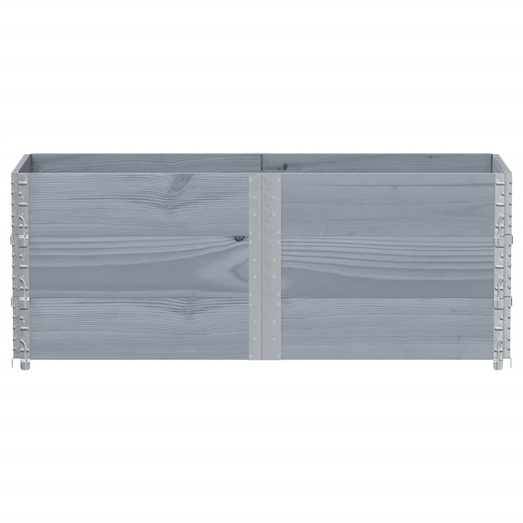 Paretali per Pallet 3pz Grigi 150x50cm Legno Massello di Pino 3295380