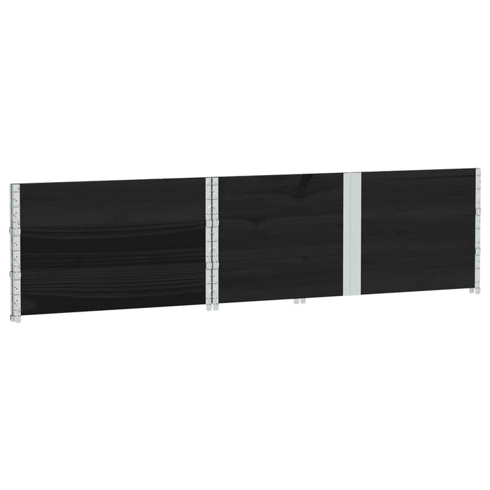 Paretali per Pallet 3 pz Neri 150x100cm Legno Massello di Pino 3295383
