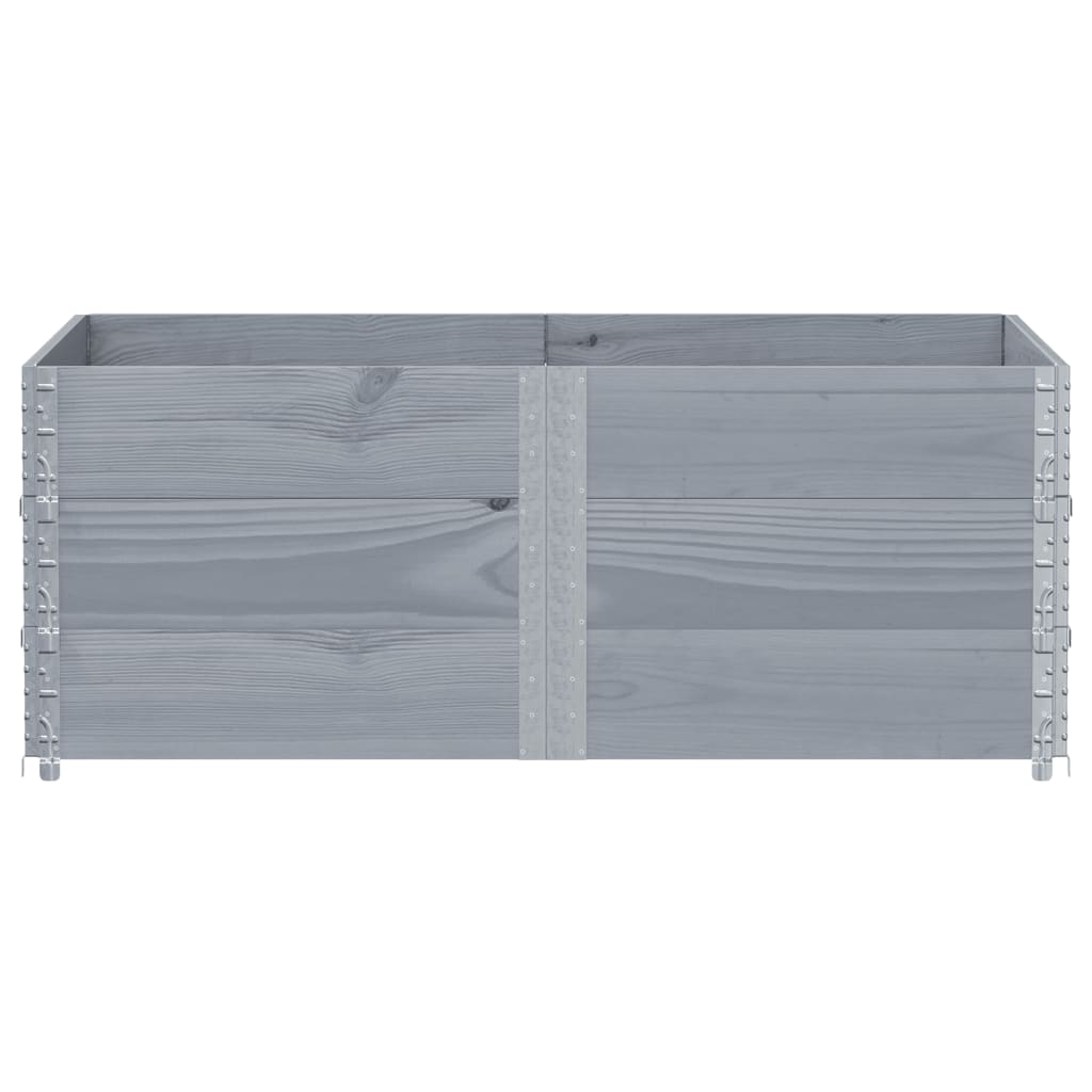 Paretali per Pallet 3pz Grigi 150x100cm Legno Massello di Pino 3295384