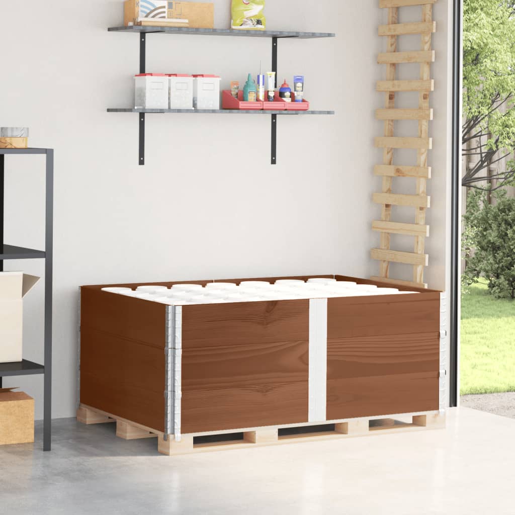 Paretali per Pallet 3pz Marroni 150x100cm Legno Massello Pino 3295385