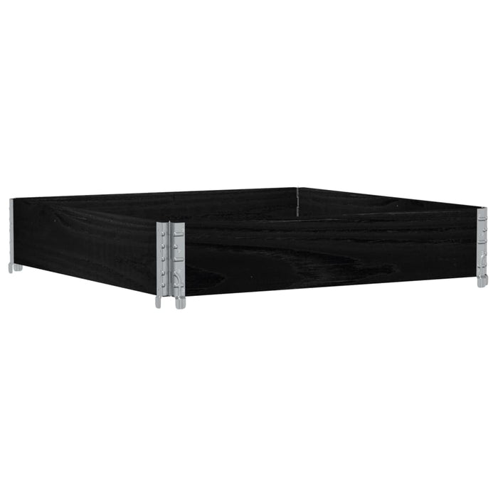 vidaXL Fioriera da Giardino Nera 100x100 cm in Legno Massello di Pino