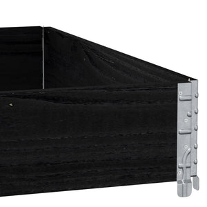 vidaXL Fioriera da Giardino Nera 100x100 cm in Legno Massello di Pino