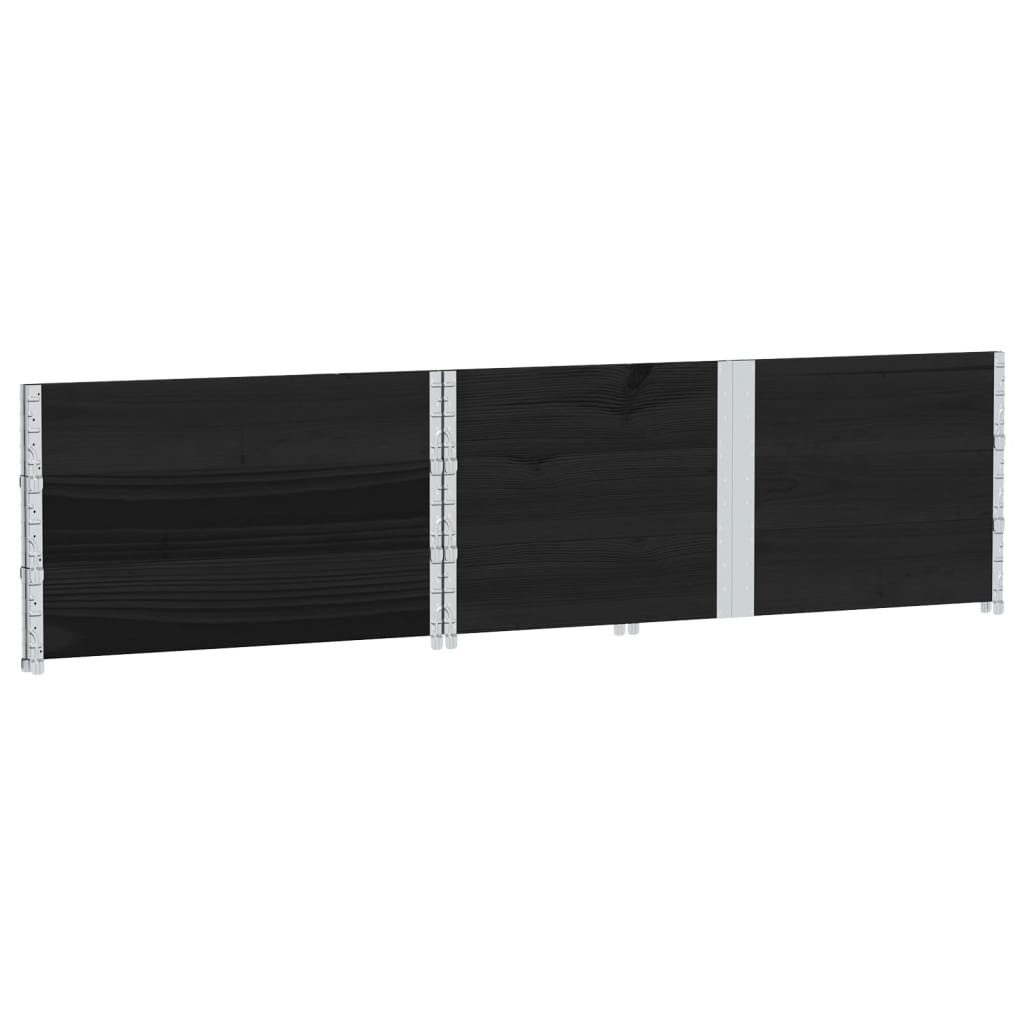 Vassoio per fioriera aiuola rialzata piante fiori terrazza giardino 150 x 100 cm legno massiccio di pino nero 02_0037425