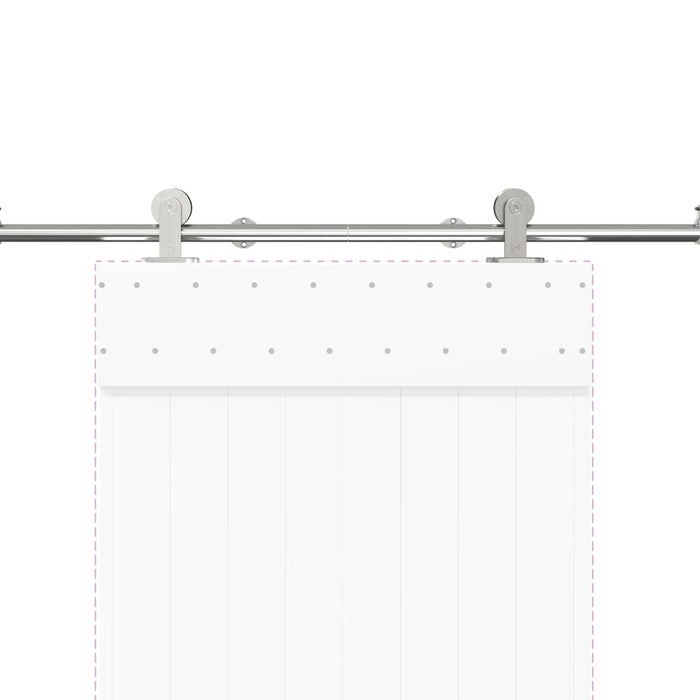 vidaXL Kit Binari Porta Scorrevole 200 cm Acciaio Inossidabile Argento