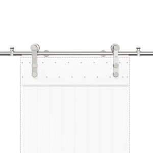 Kit Binari Porta Scorrevole 200 cm Acciaio Inossidabile Argento