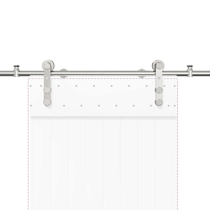 Kit Binari Porta Scorrevole 200 cm Acciaio Inossidabile Argento