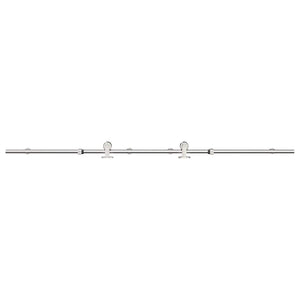 Kit Binari Porta Scorrevole 183 cm Acciaio Inossidabile Argento