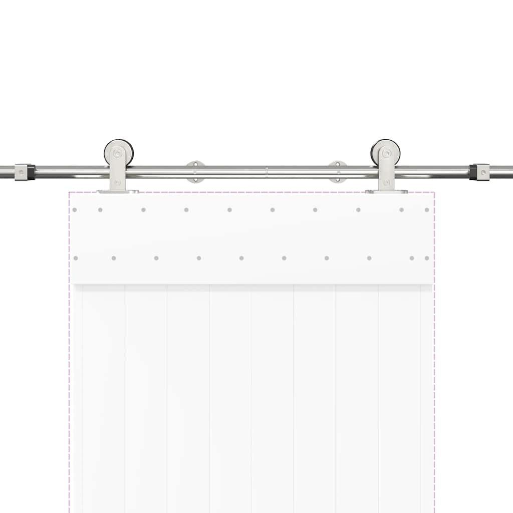 Kit Binari Porta Scorrevole 183 cm Acciaio Inossidabile Argento