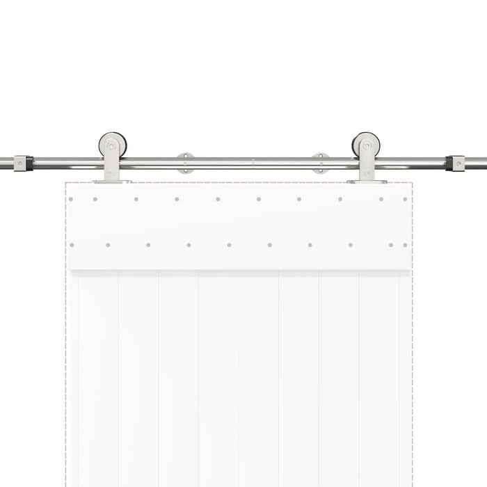 Kit Binari Porta Scorrevole 183 cm Acciaio Inossidabile Argento