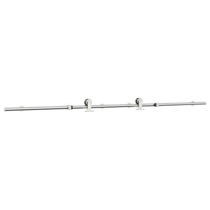 Kit Binari Porta Scorrevole 200 cm Acciaio Inossidabile Argento 4009698