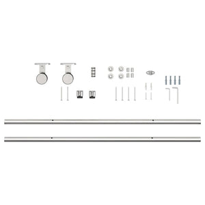 Kit Binari Porta Scorrevole 200 cm Acciaio Inossidabile Argento 4009698