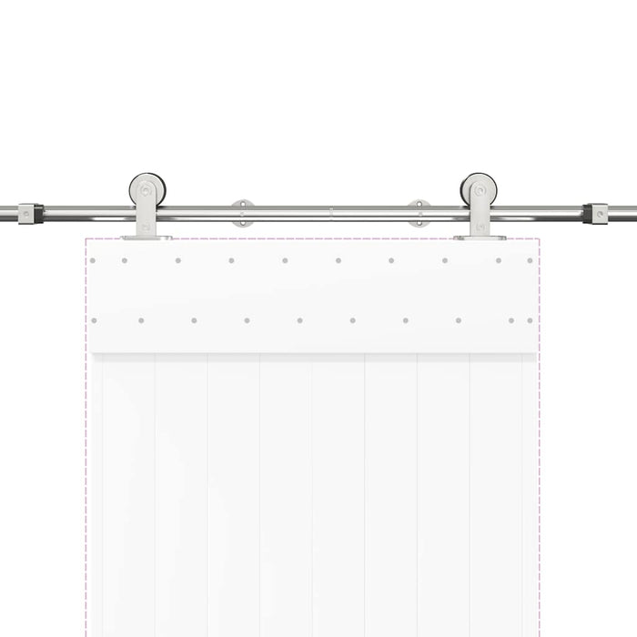 vidaXL Kit Binari Porta Scorrevole 200 cm Acciaio Inossidabile Argento