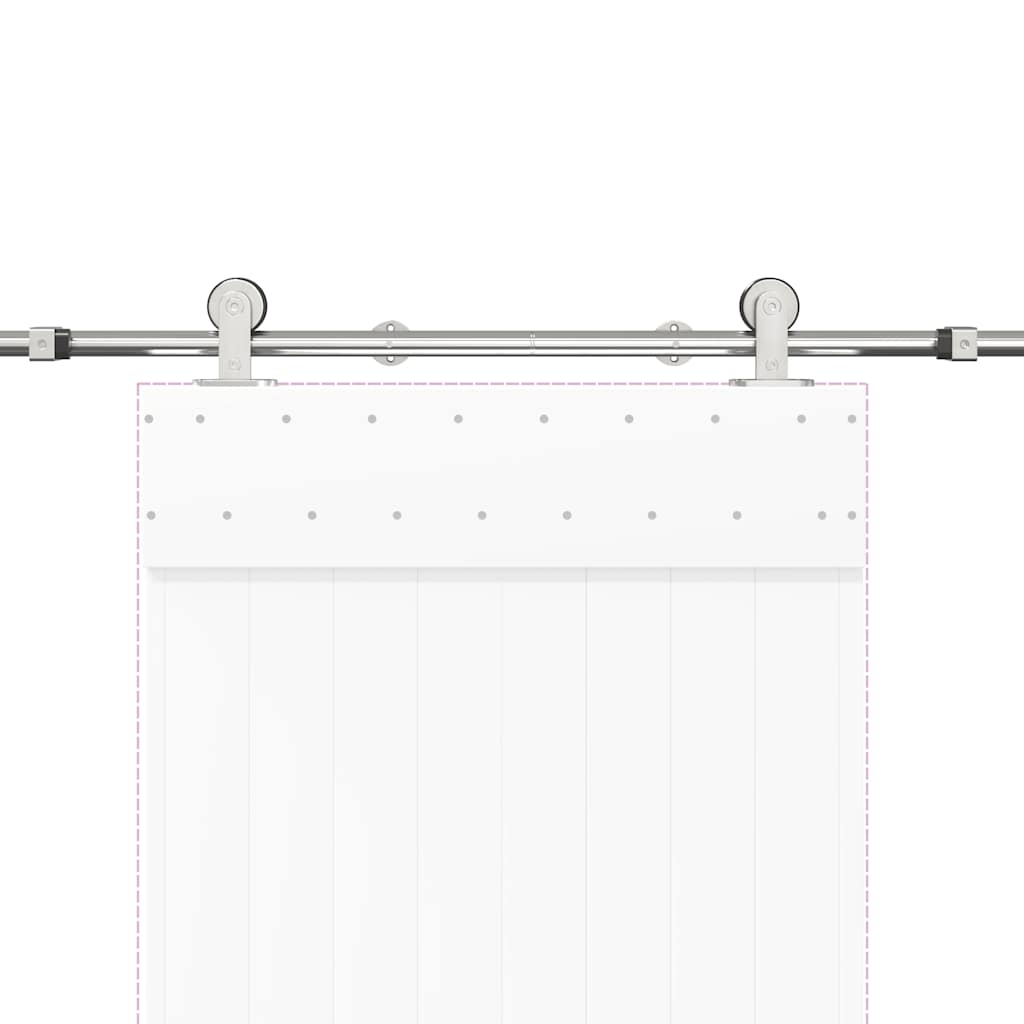 Kit Binari Porta Scorrevole 200 cm Acciaio Inossidabile Argento 4009698