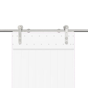 vidaXL Kit Binari Porta Scorrevole 183 cm Acciaio Inossidabile Argento