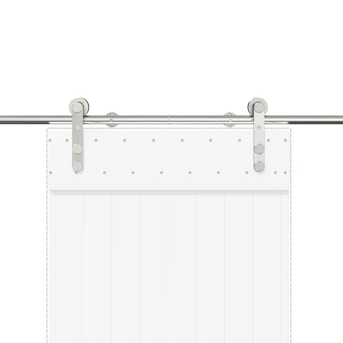 vidaXL Kit Binari Porta Scorrevole 183 cm Acciaio Inossidabile Argento