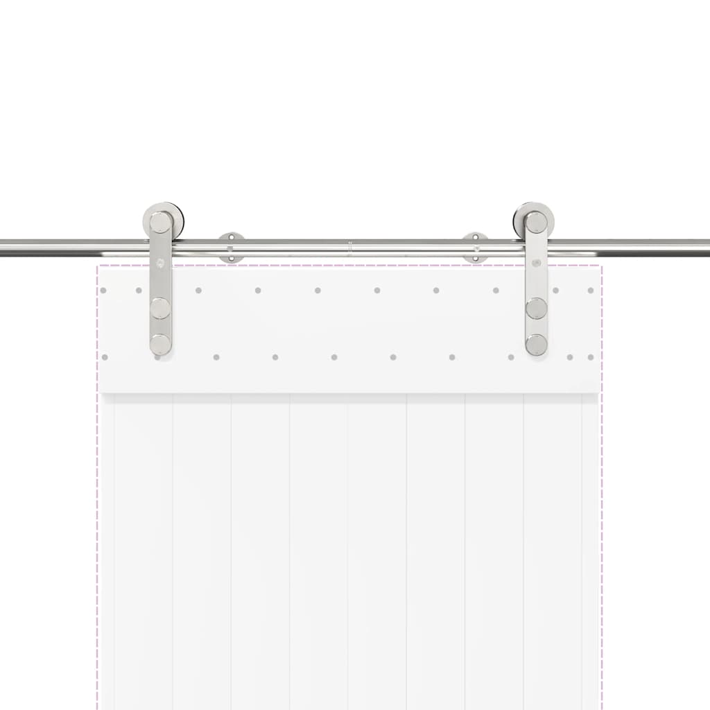 Kit Binari Porta Scorrevole 183 cm Acciaio Inossidabile Argento 4009700