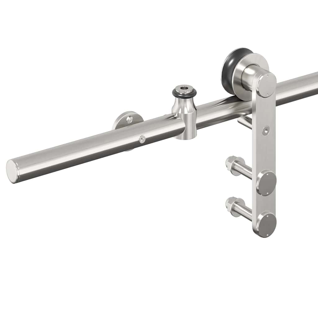 vidaXL Kit Binari Porta Scorrevole 183 cm Acciaio Inossidabile Argento