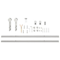 vidaXL Kit Binari Porta Scorrevole 200 cm Acciaio Inossidabile Argento