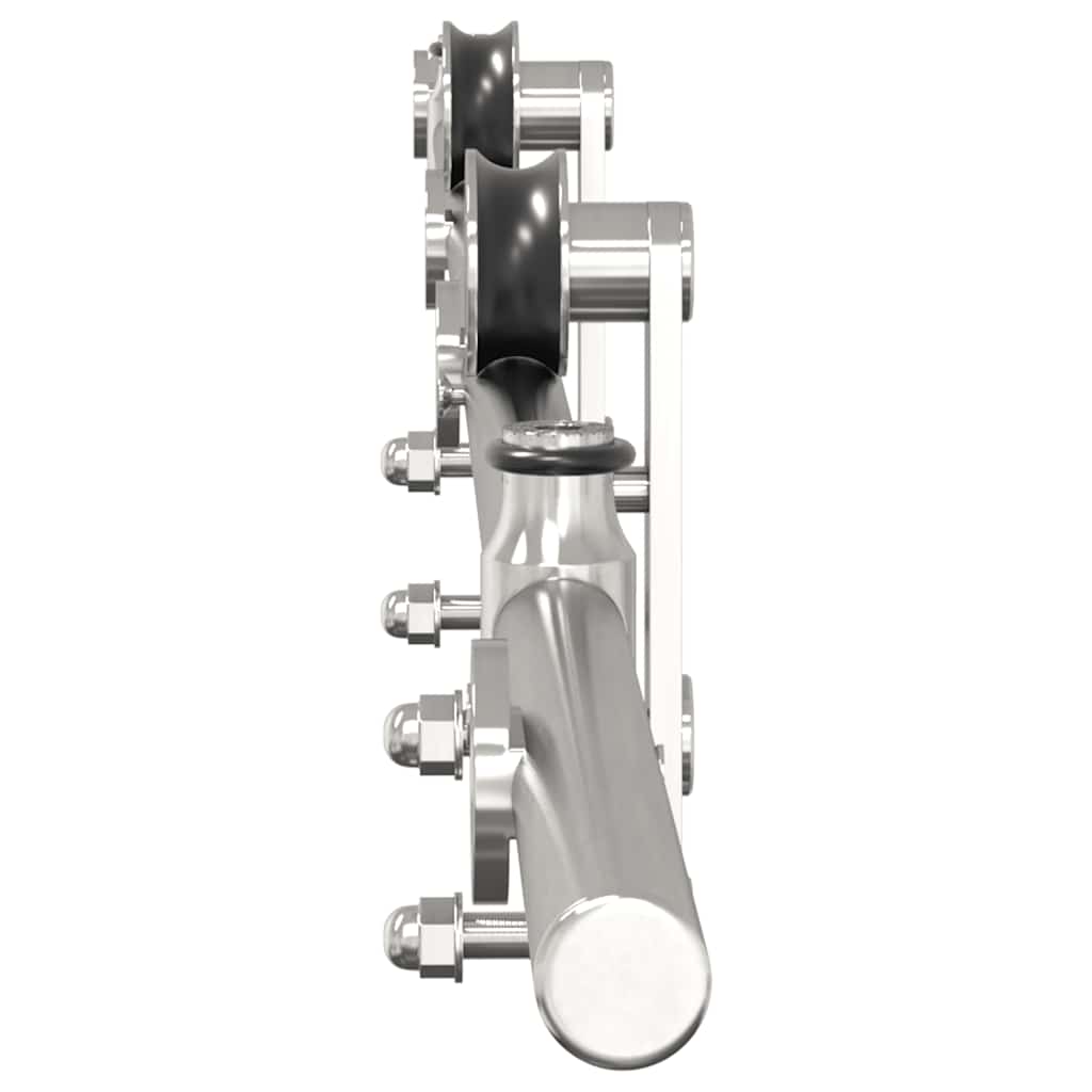 vidaXL Kit Binari Porta Scorrevole 200 cm Acciaio Inossidabile Argento