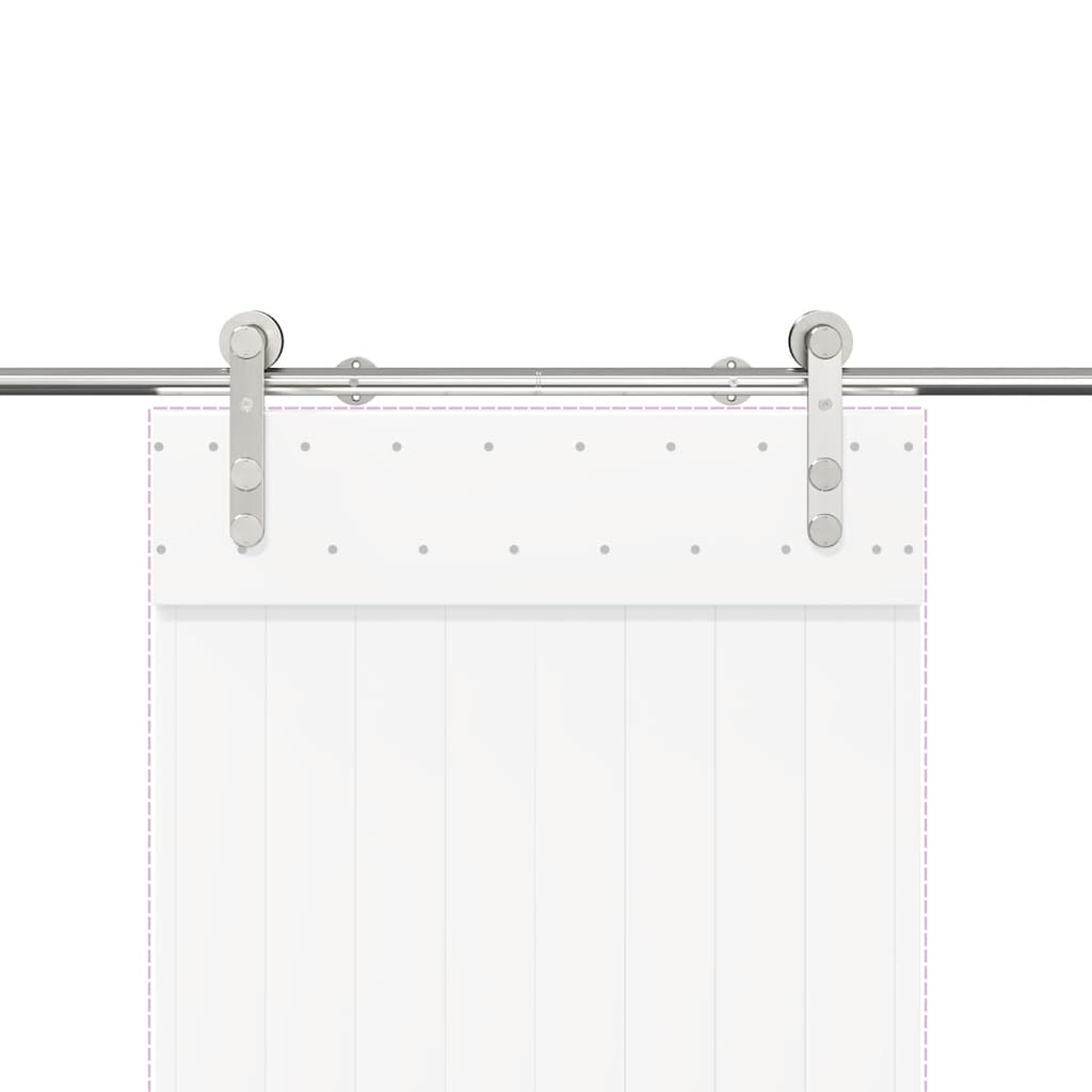 vidaXL Kit Binari Porta Scorrevole 200 cm Acciaio Inossidabile Argento