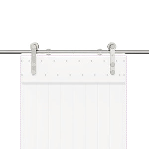 vidaXL Kit Binari Porta Scorrevole 200 cm Acciaio Inossidabile Argento