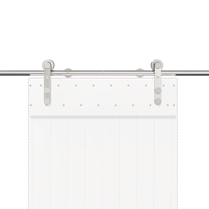 Kit Binari Porta Scorrevole 200 cm Acciaio Inossidabile Argento 4009702