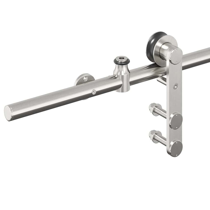 vidaXL Kit Binari Porta Scorrevole 200 cm Acciaio Inossidabile Argento