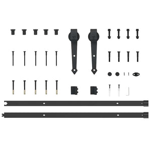 Kit di Binari per Porte Scorrevoli 213,5 cm Acciaio Nero 4009705