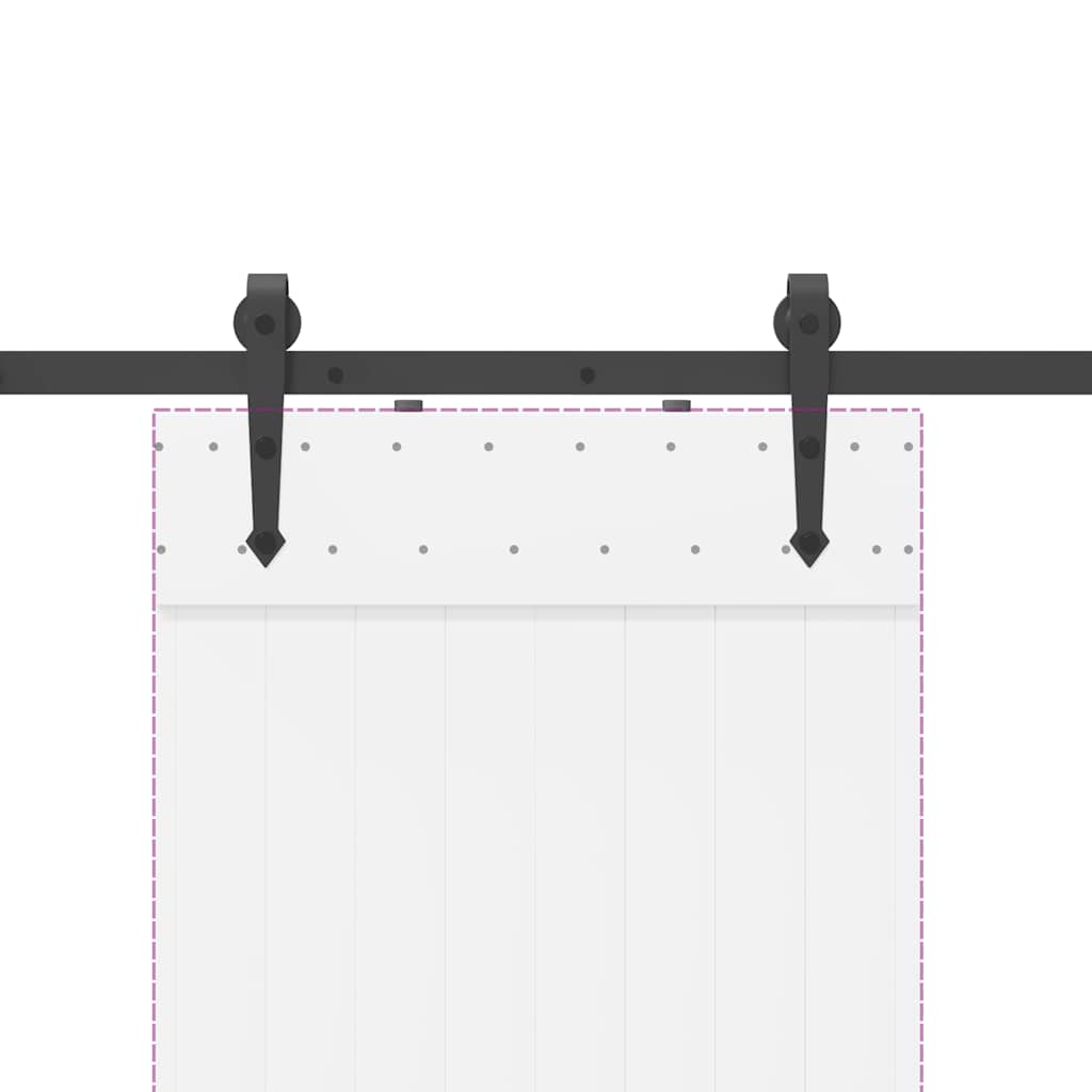 Kit di Binari per Porte Scorrevoli 213,5 cm Acciaio Nero