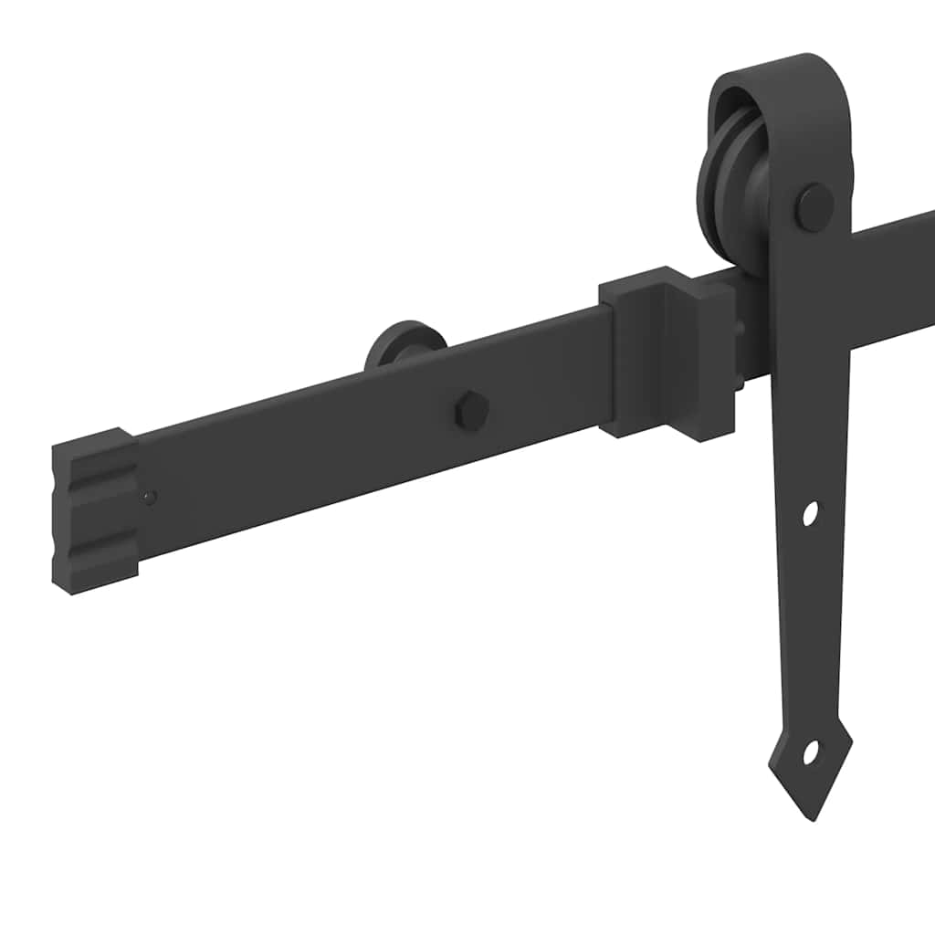 Kit di Binari per Porte Scorrevoli 213,5 cm Acciaio Nero
