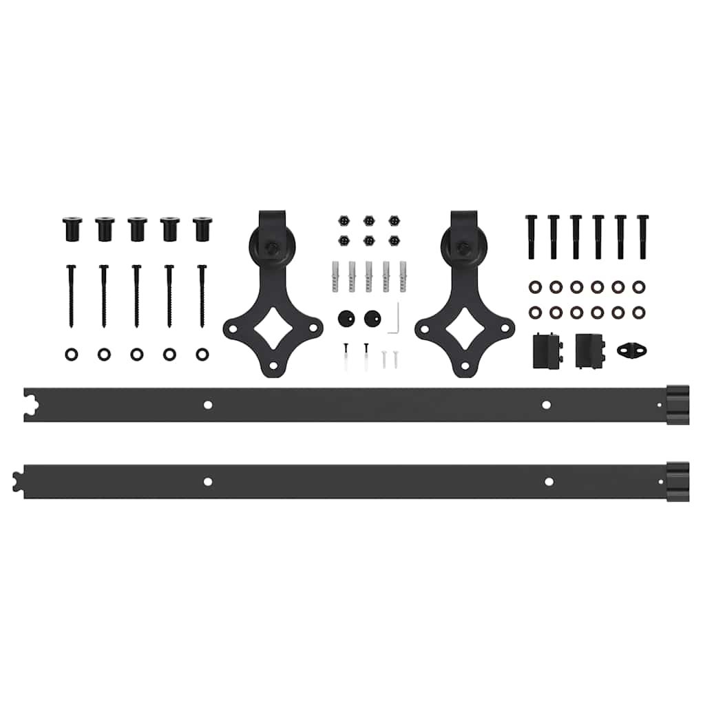 Kit di Binari per Porte Scorrevoli 152,5 cm Acciaio Nero 4009706