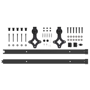 Kit di Binari per Porte Scorrevoli 152,5 cm Acciaio Nero 4009706