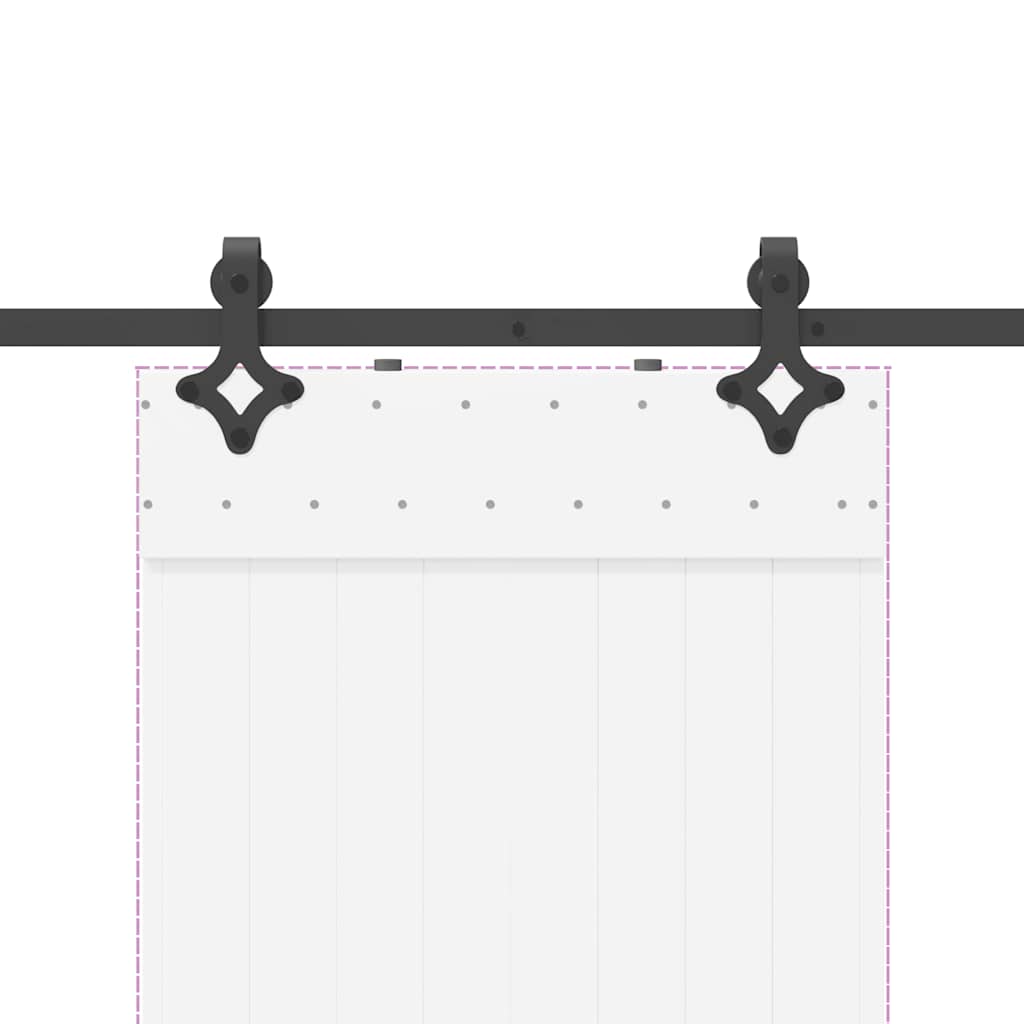 Kit di Binari per Porte Scorrevoli 213,5 cm Acciaio Nero