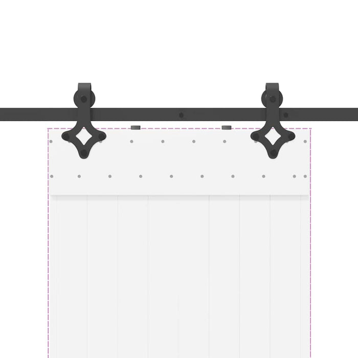 Kit di Binari per Porte Scorrevoli 213,5 cm Acciaio Nero