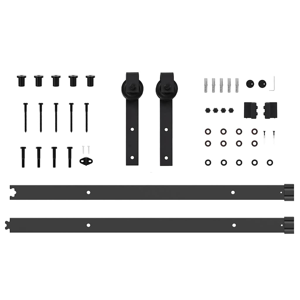 Kit di Binari per Porte Scorrevoli 152,5 cm Acciaio Nero 4009710