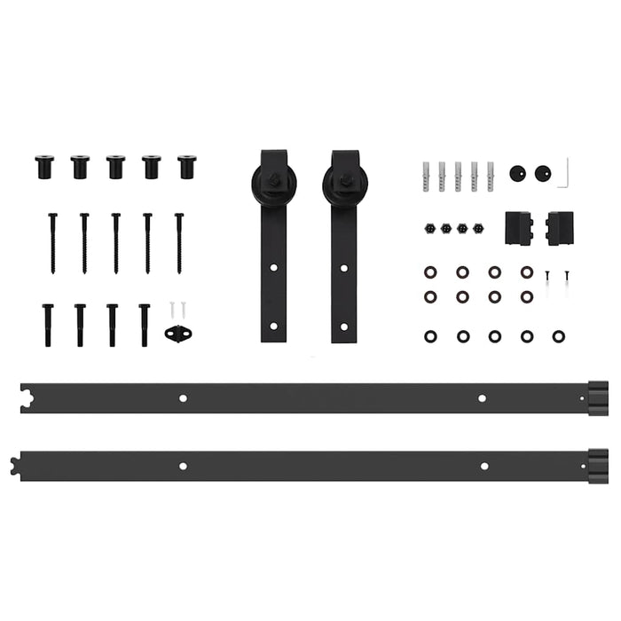 Kit di Binari per Porte Scorrevoli 152,5 cm Acciaio Nero 4009710