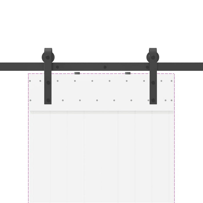 Kit di Binari per Porte Scorrevoli 213,5 cm Acciaio Nero 4009711