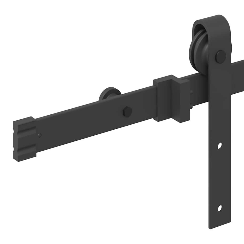 Kit di Binari per Porte Scorrevoli 213,5 cm Acciaio Nero 4009711