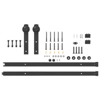 Kit di Binari per Porte Scorrevoli 200 cm Acciaio Nero 4009713