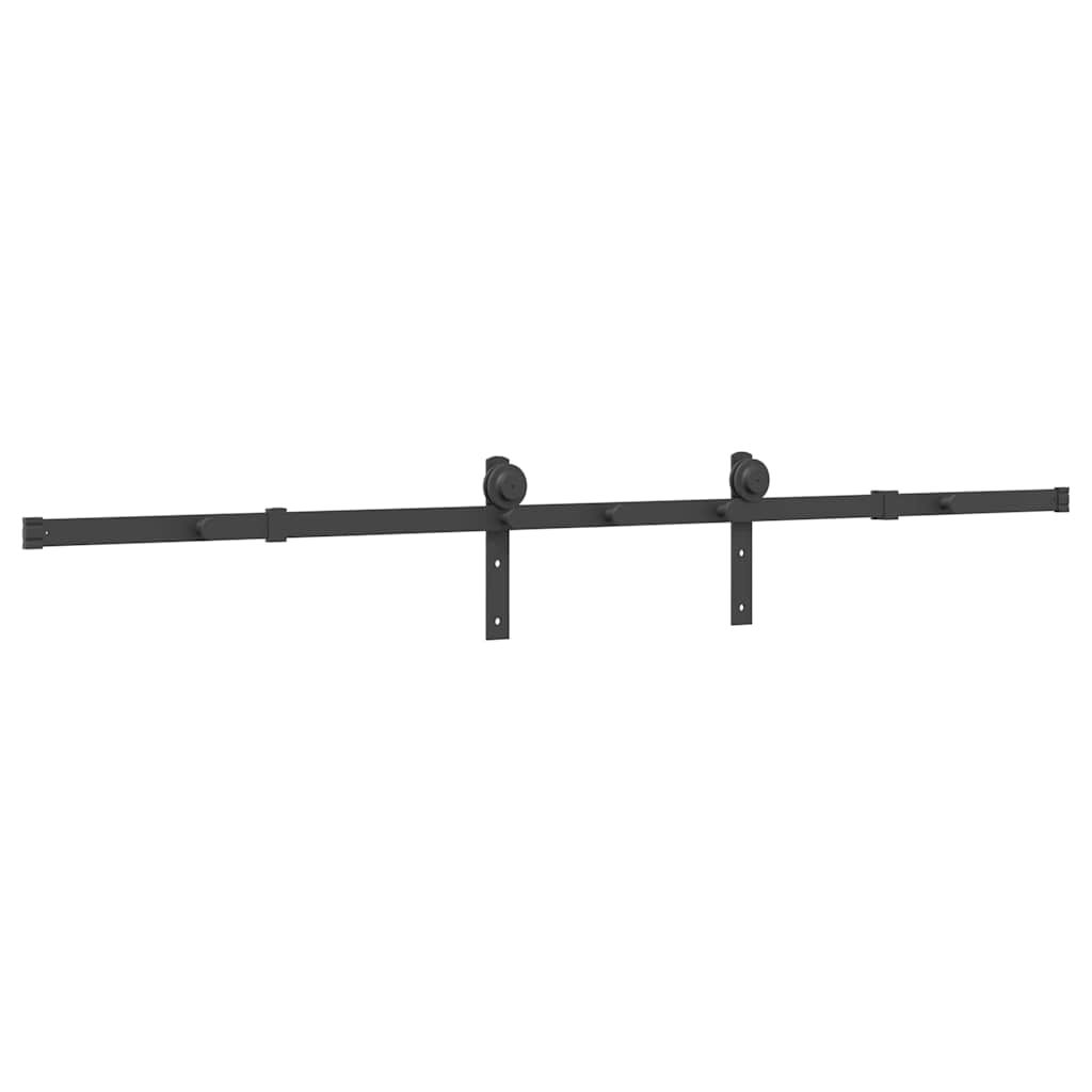 Kit di Binari per Porte Scorrevoli 200 cm Acciaio Nero 4009713