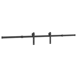 Kit di Binari per Porte Scorrevoli 213,5 cm Acciaio Nero 4009715
