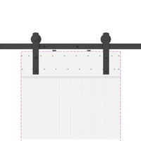 Kit di Binari per Porte Scorrevoli 213,5 cm Acciaio Nero 4009715