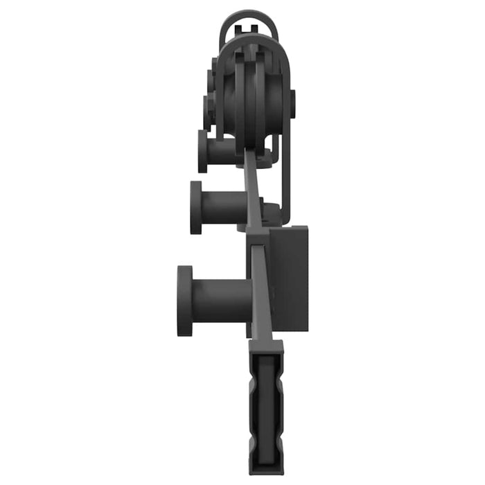 Kit di Binari per Porte Scorrevoli 200 cm Acciaio Nero 4009717