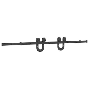 Kit di Binari per Porte Scorrevoli 183 cm Acciaio Nero 4009720