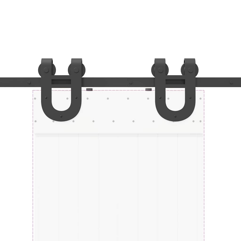 Kit di Binari per Porte Scorrevoli 183 cm Acciaio Nero 4009720