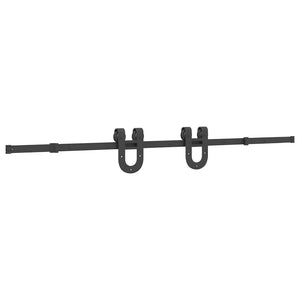 Kit di Binari per Porte Scorrevoli 200 cm Acciaio Nero 4009721